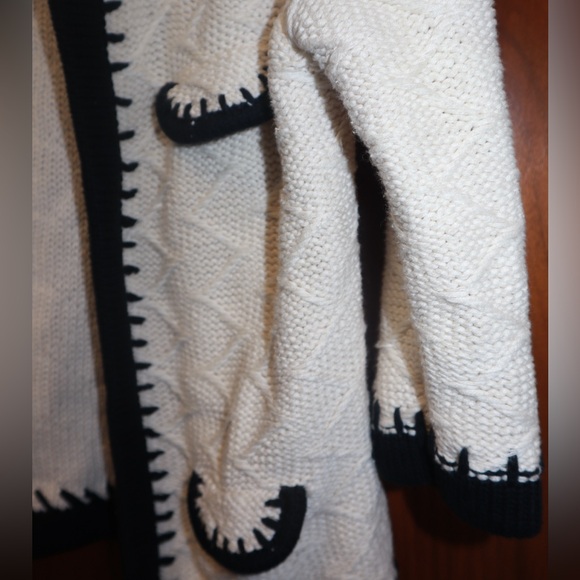 Cabi Socialite Cream Open Cardigan Thick Cotton Textured Knit SIZE MEDIUM - Picture 3 of 6